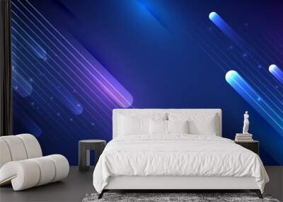 Glowing light speed lines movement futuristic background.	
 Wall mural