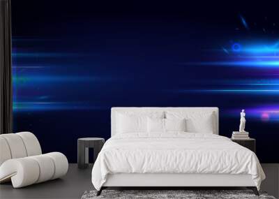 Glowing light speed lines movement futuristic background Wall mural