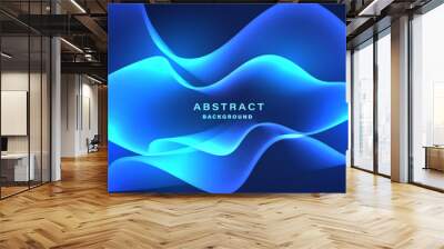 Gradient blue background with dynamic shapes Wall mural