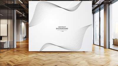 Grey and white abstract background with flowing particles. Digital future technology concept. vector illustration. Wall mural