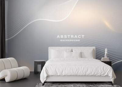 Modern abstract background with flowing particles. Digital future technology concept. vector illustration.
 Wall mural