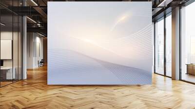 Modern abstract background with flowing particles. Digital future technology concept. vector illustration. Wall mural