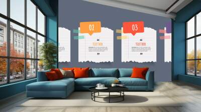 Text box design with note papers.	
 Wall mural