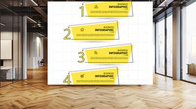 Timeline Infographics design template, linear concept with 4 steps	 Wall mural