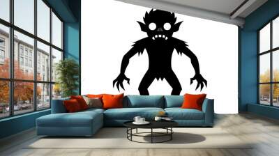 black and white of zombie monster with white background Wall mural