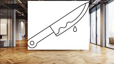 illustration of a knife line art Wall mural