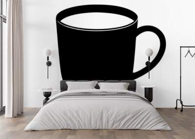 silhouette of mug, black color on vector Wall mural