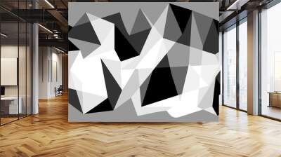 Illustration graphic background. Colorful black, white, grey color geometric rumpled triangular low poly style gradient. Polygon design. Vector illustration eps 10. Wall mural