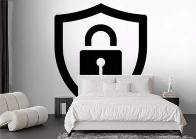 Lock icon vector illustration for secure web button Wall mural