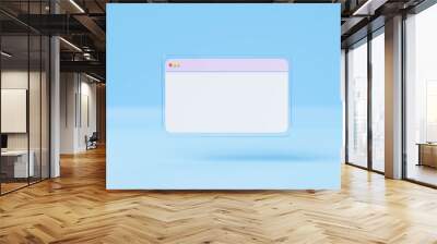  Web window screen mockup Modern browser window design isolated on blue background.  3d render. Wall mural