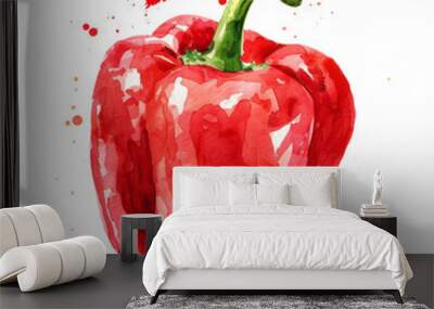 vegetable -  delicious and fresh bell pepper,illustration watercolor isolate Wall mural