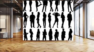 24 people silhouettes Wall mural