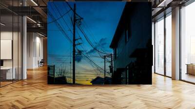 横浜市大口の街並みと夕景 Wall mural