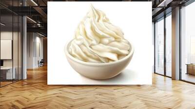 Scoop of creamy white vanilla isolated on white background Wall mural