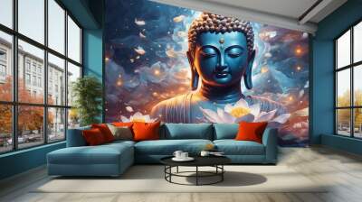 buddha statue in the night Wall mural