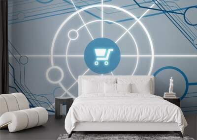 Image of cyber space such as e-commerce sites Wall mural