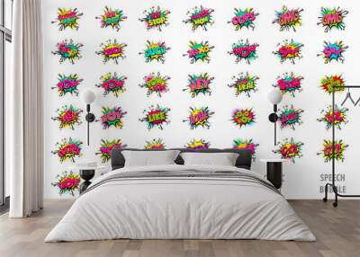 Big set comic text speech bubble Wall mural