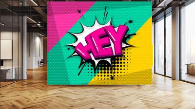 Pop art comic text Wall mural