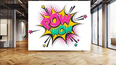 Pow pop art comic book text speech bubble Wall mural