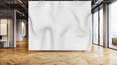 Trendy 3d cover background design line black curve Wall mural