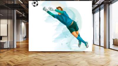 Football goalkeeper jump Wall mural