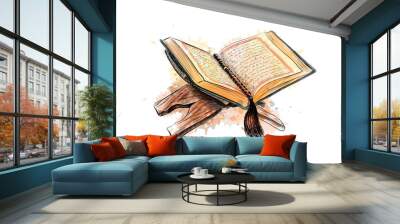 holy book of the Koran hand drawn sketch Wall mural