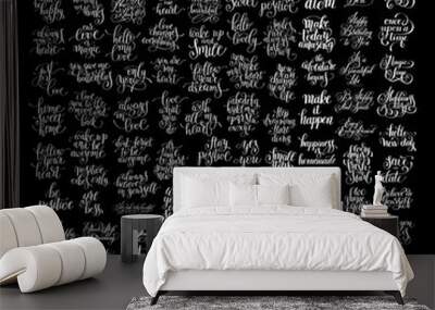 mega set of 100 black and white positive inspirational quotes Wall mural