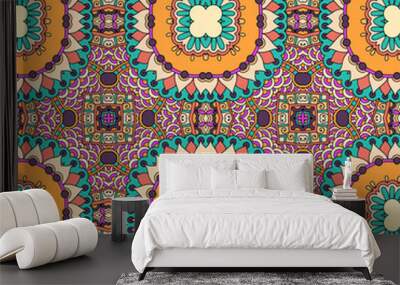 seamless geometry vintage pattern, ethnic style ornamental backg Wall mural