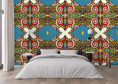 seamless geometry vintage pattern, ethnic style ornamental backg Wall mural