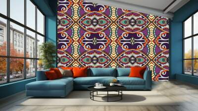 seamless geometry vintage pattern, ethnic style ornamental backg Wall mural