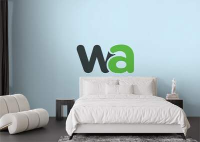 Alphabet letters Initials Monogram logo wa, aw, a and w Wall mural