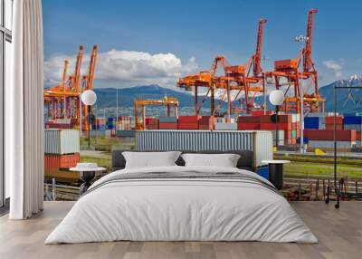 container operation in port Wall mural