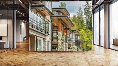 Modern apartment buildings in Vancouver, British Columbia, Canada. Wall mural