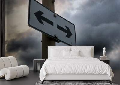 road sign with lightning Wall mural