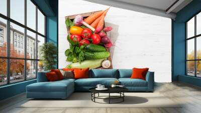 Assorted raw organic vegetables Wall mural