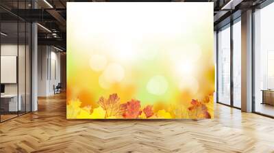 Autumn background with maple leaves Wall mural