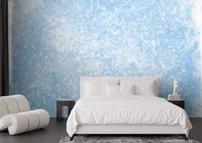 Blue wood texture with snow Wall mural