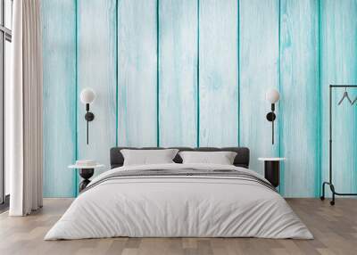 Blue wooden background Wall mural