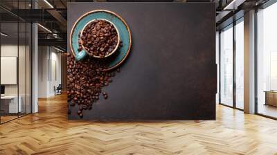 Coffee cup with beans Wall mural