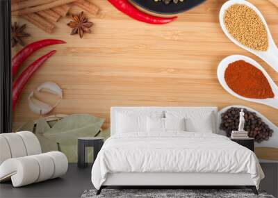 colorful herbs and spices selection Wall mural