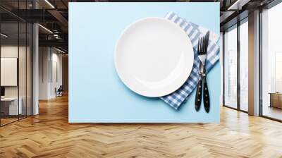 Empty plate and silverware Wall mural