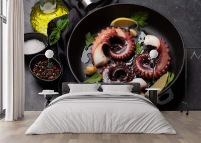 Grilled octopus Wall mural