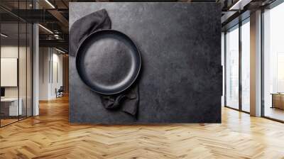 Kitchen table with empty plate and towel Wall mural