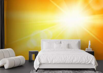 nature sunny abstract summer background with sun Wall mural