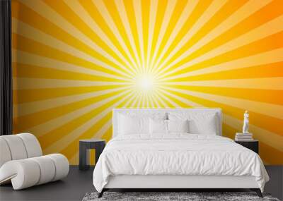 Orange rays texture background Wall mural