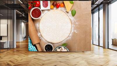 Pizza cooking ingredients Wall mural