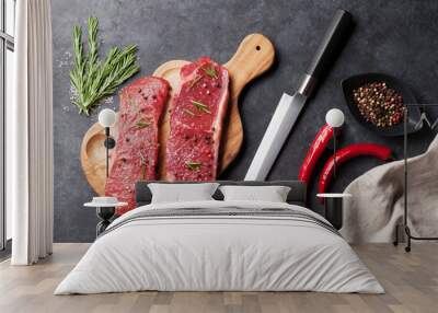 Raw striploin steak Wall mural