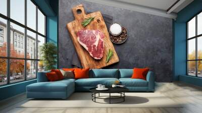 Ribeye fresh raw beef steak Wall mural