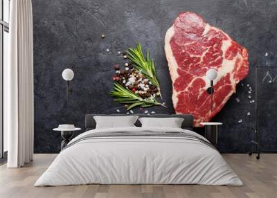 Ribeye raw beef steak Wall mural