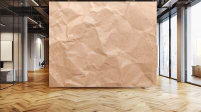 Rumpled brown cardboard paper Wall mural